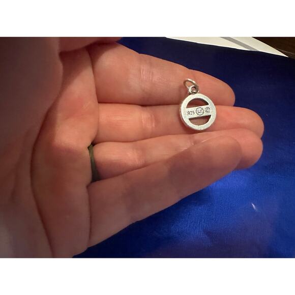 Sterling Silver Oxidized Diabetic Charm, Sterling Silver Medical Diabetic Charm - Picture 2 of 5